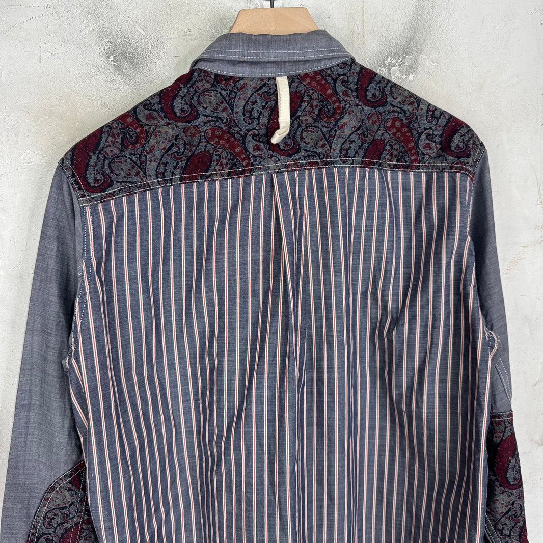 Junya Watanabe Pasiley Patchworked L/S Zipped Shirt