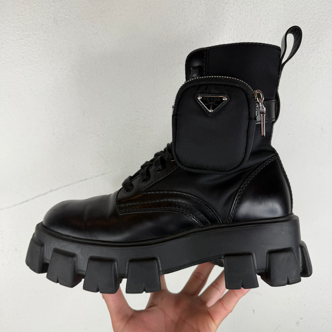 Prada Monolith Cargo Combat Boots