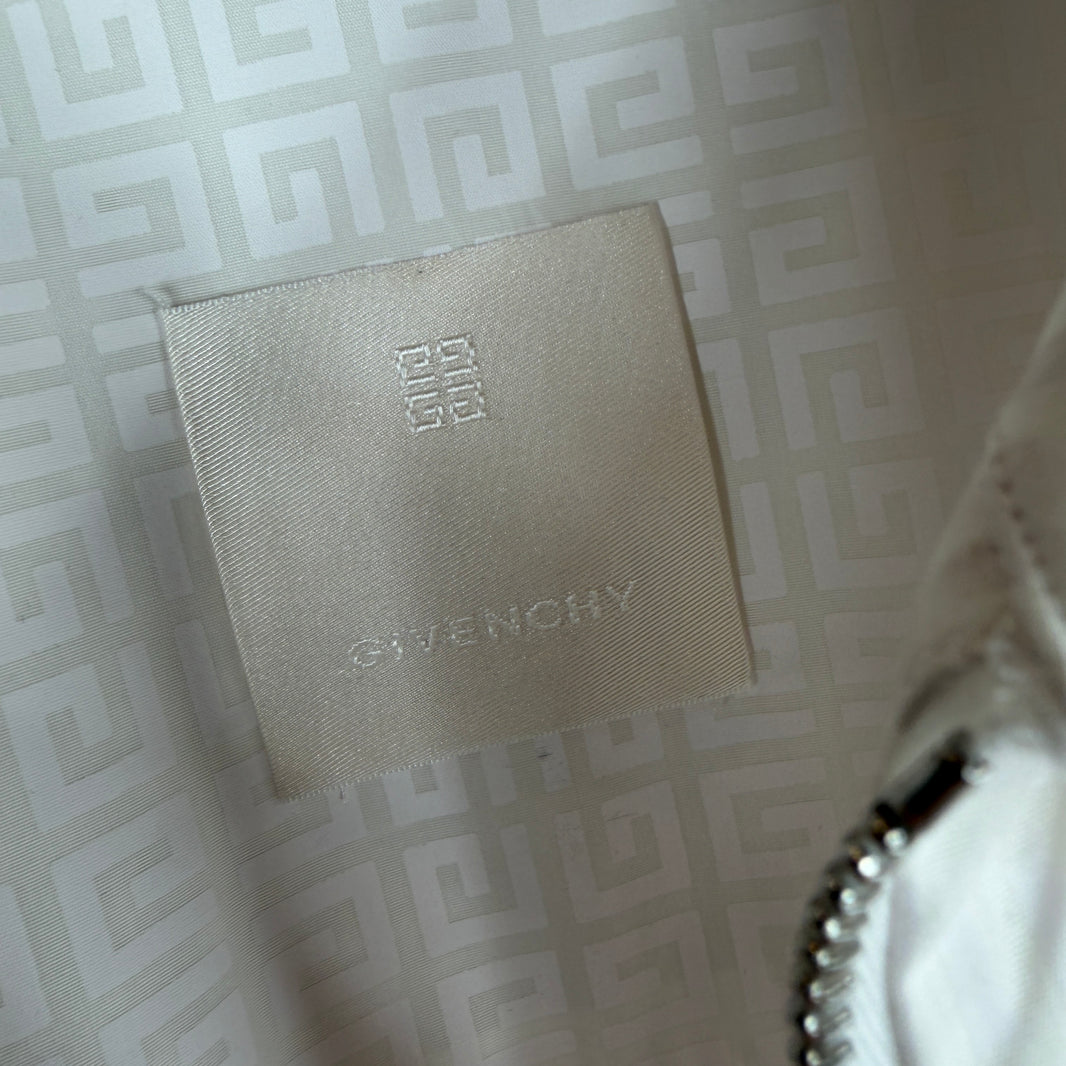 Givenchy White All Over Long Zip Up S/S Shirt