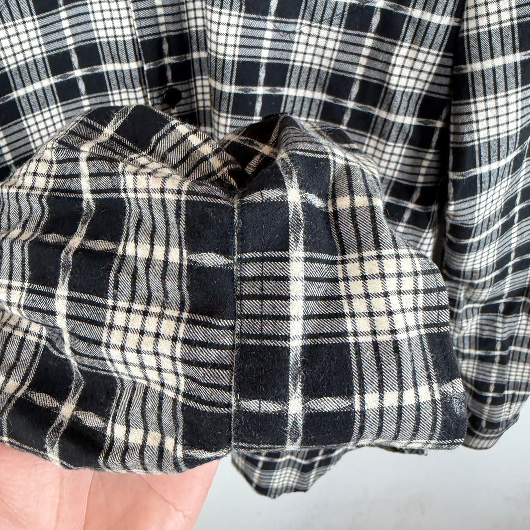 Saint Laurent Black/White Button Up Flannel
