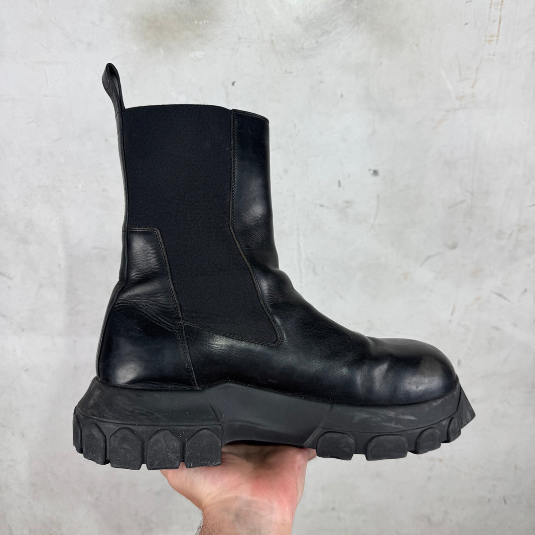 Rick Owens Leather Bozo Beatle Boots