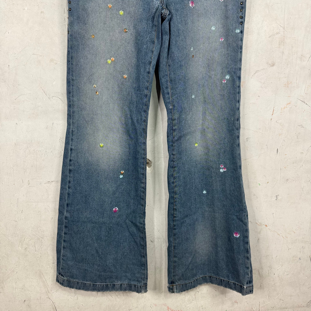 Acne Studios Floragatan Sticker Flared Jeans