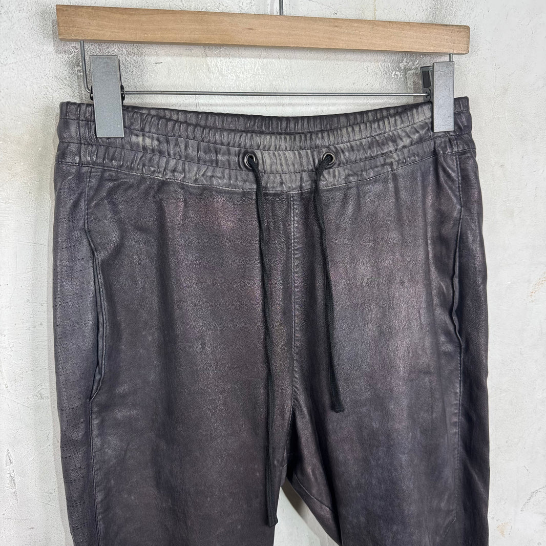 Balmain Leather Drawstring Pants