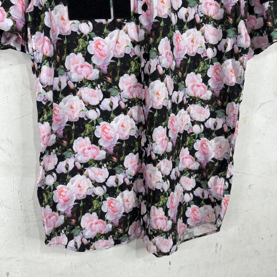 Givenchy Floral Print SS Military Patch Shirt
