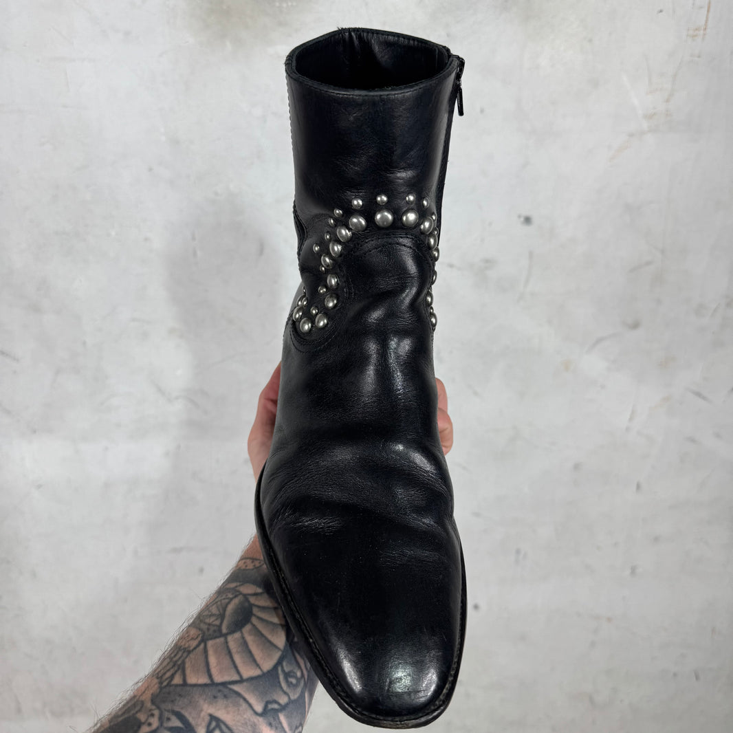 Saint Laurent Studded Side Zip Boots