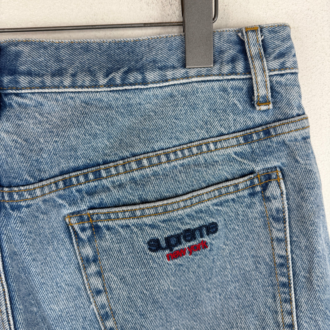 Supreme Light Blue Baggy Denim Shorts