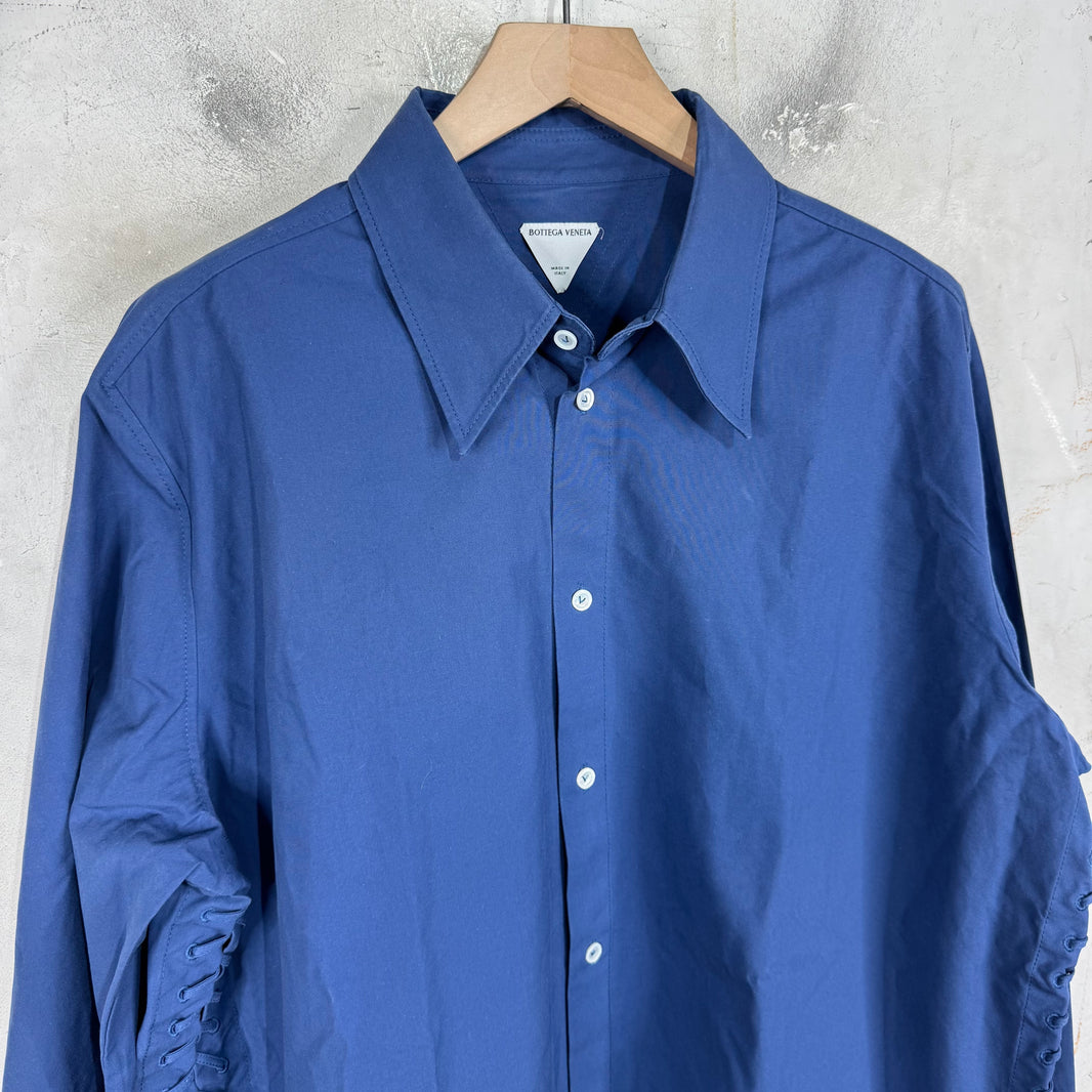 Bottega Veneta Laced Side Blue Button Up