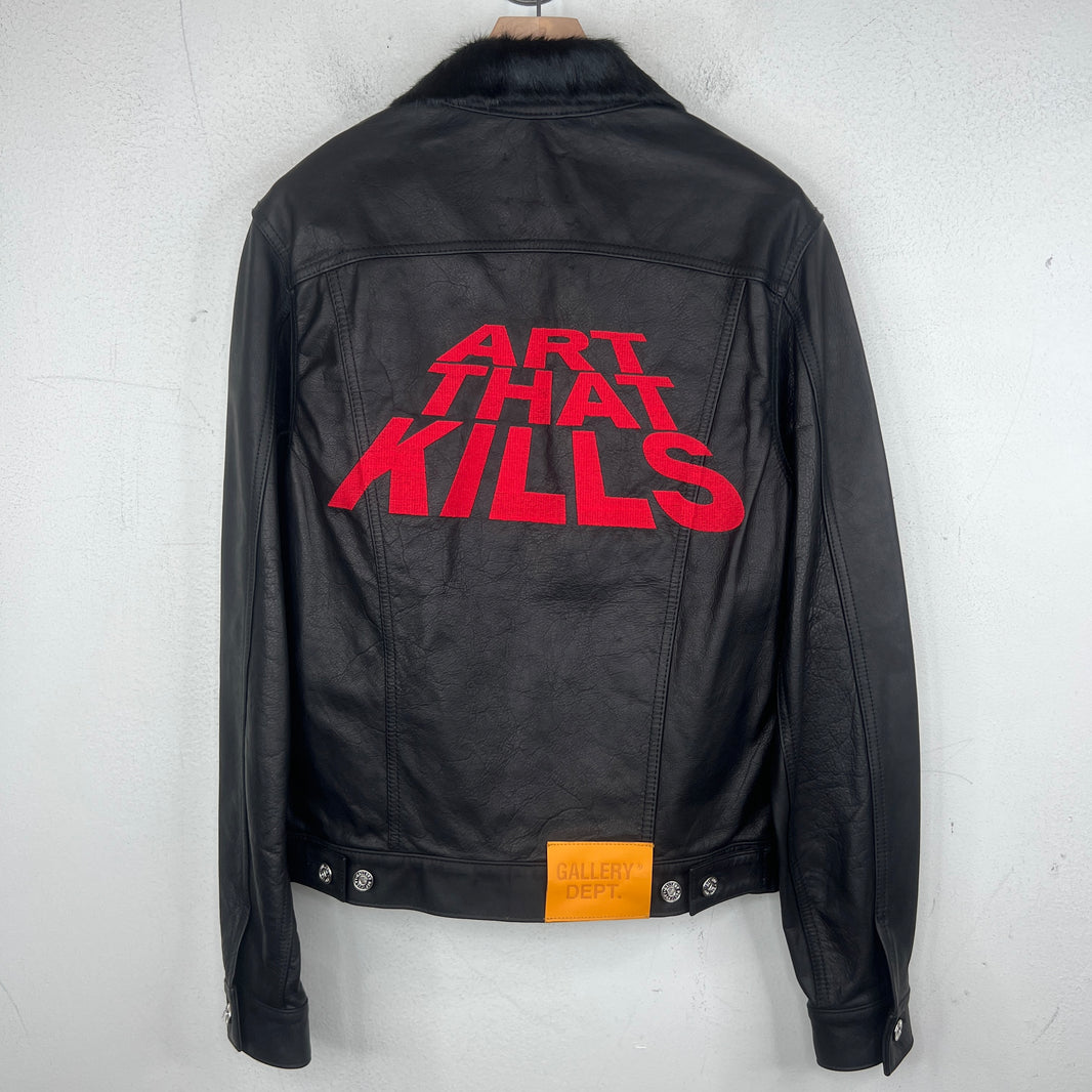 Gallery Dept Calf Hair Embroidered Leather Jacket