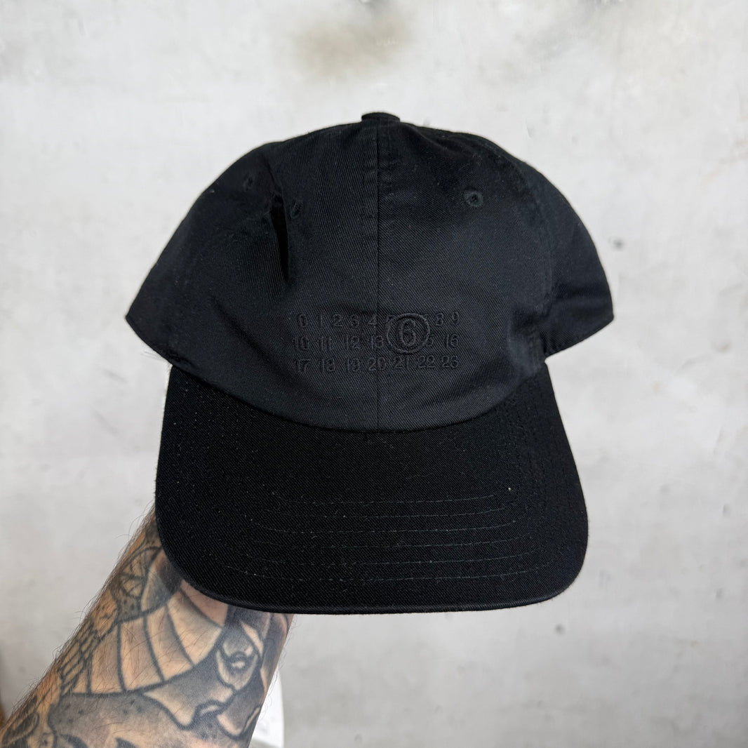 MM6 Black Numbers Logo Hat