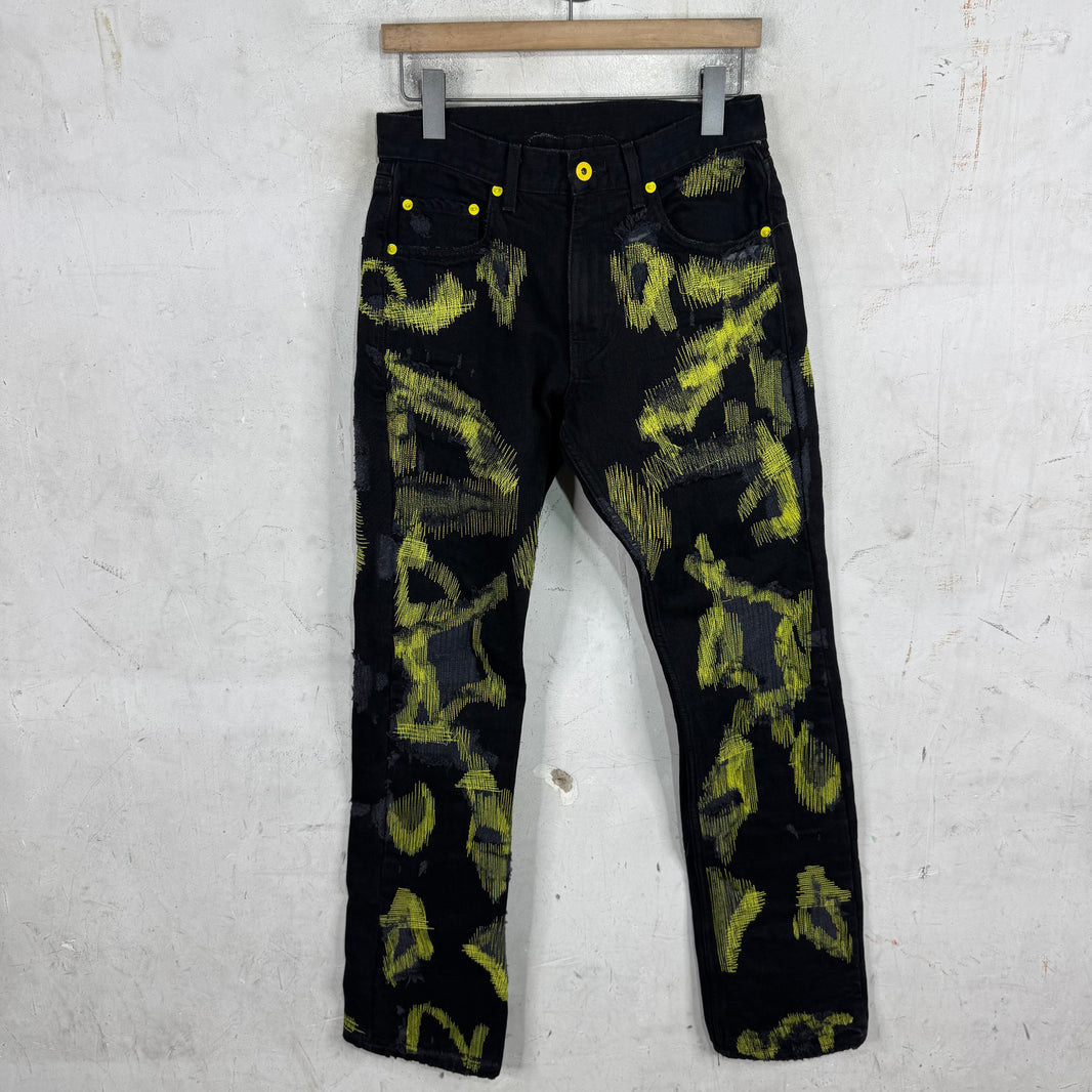 Endless Denim Yellow Stitch Repaired Denim