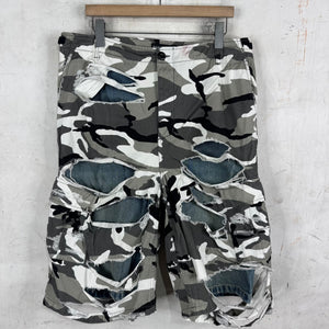 Balenciaga Trompe Layered Snow Camo Shorts