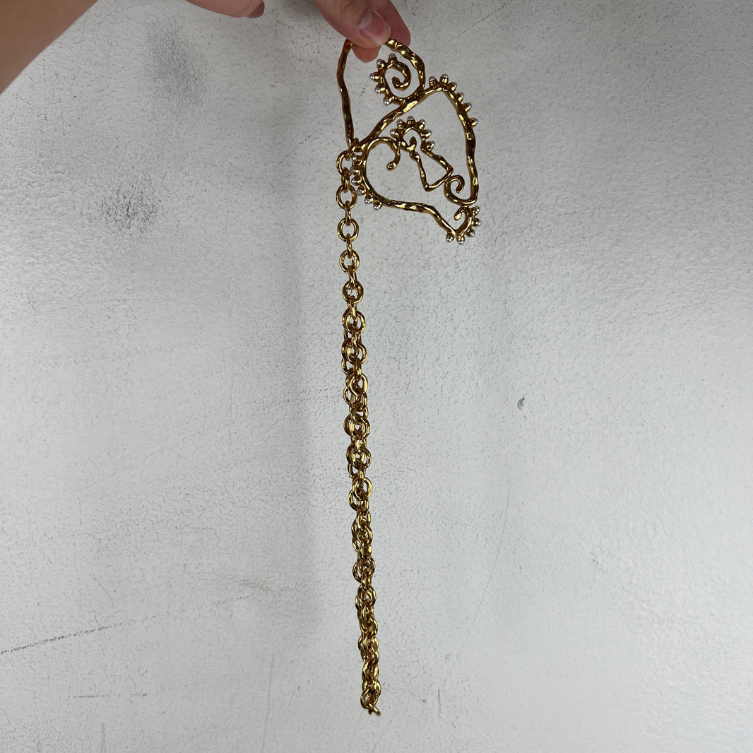 Schiaparelli Melted Pad Lock Necklace