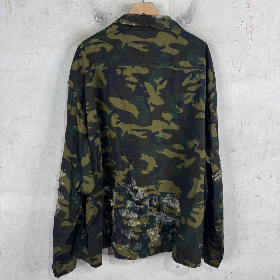 Balenciaga Camo Distressed Cargo Jacket