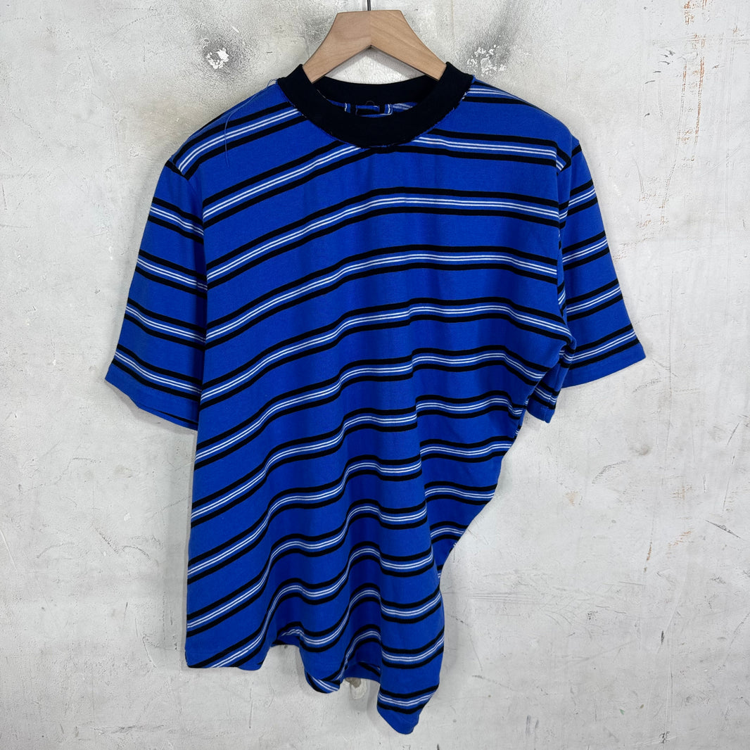 Sacai Blue Striped Asymmetrical T-Shirt