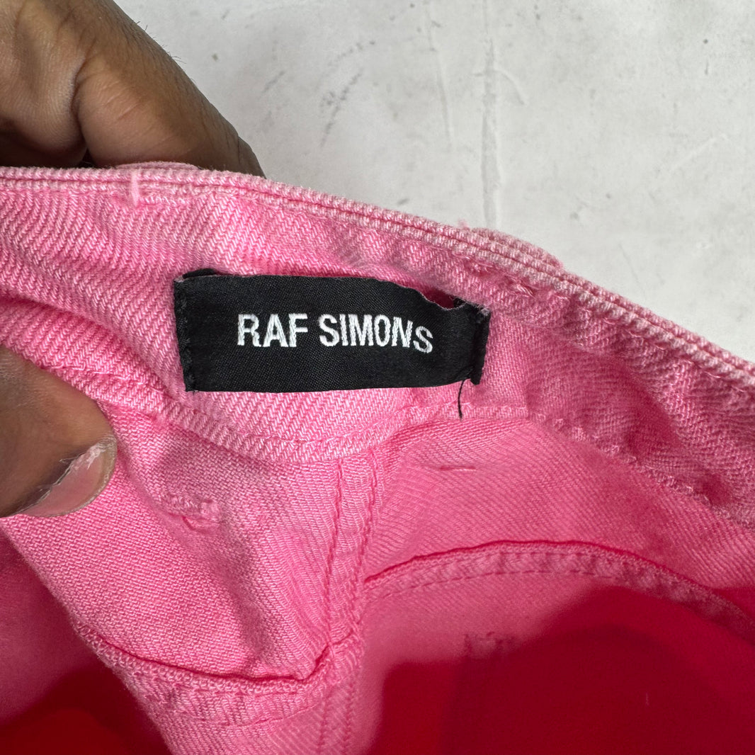 Raf Simons Pink Flared Baggy Double Knee Jeans