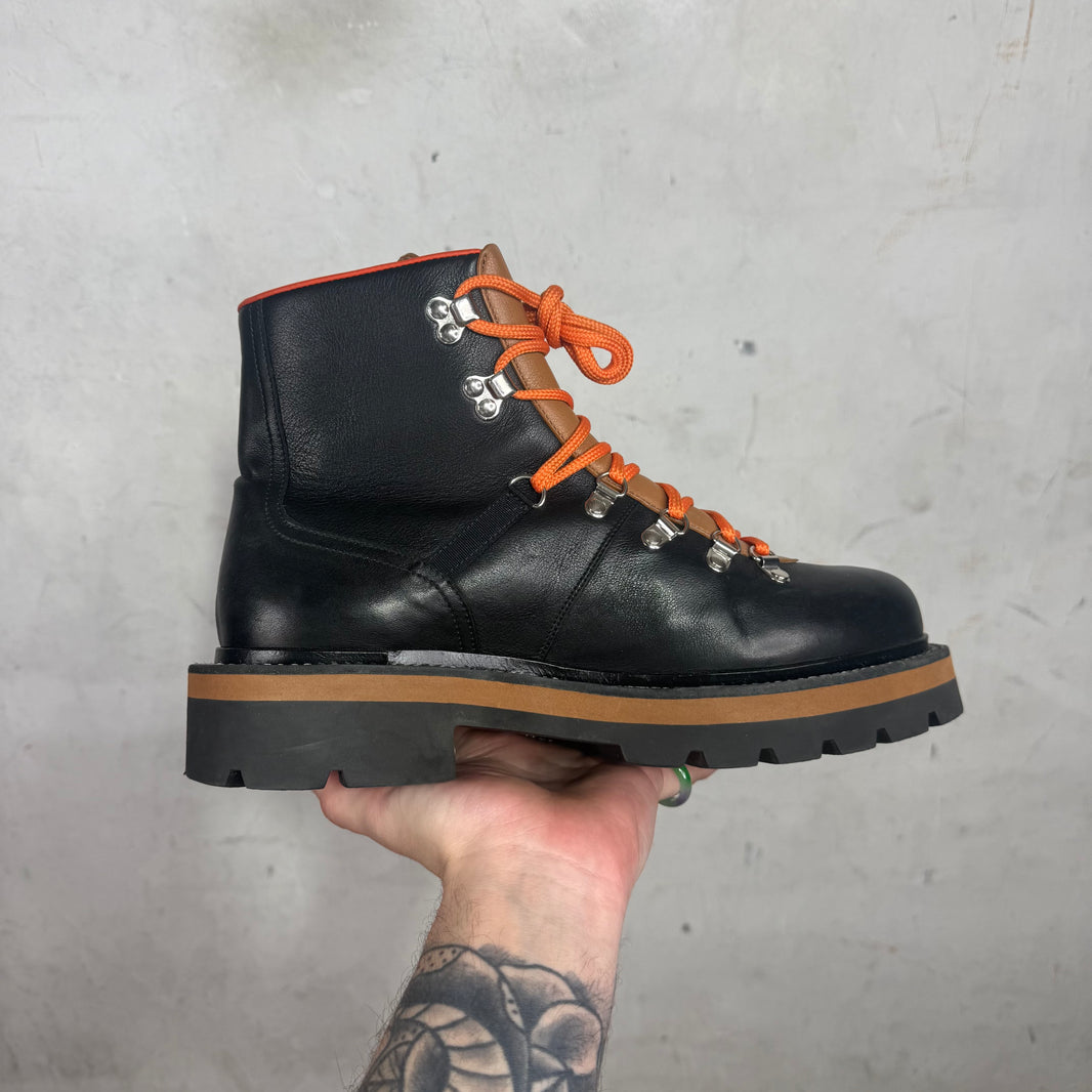Hermes Leather Orange Trimmed Hiking Boots