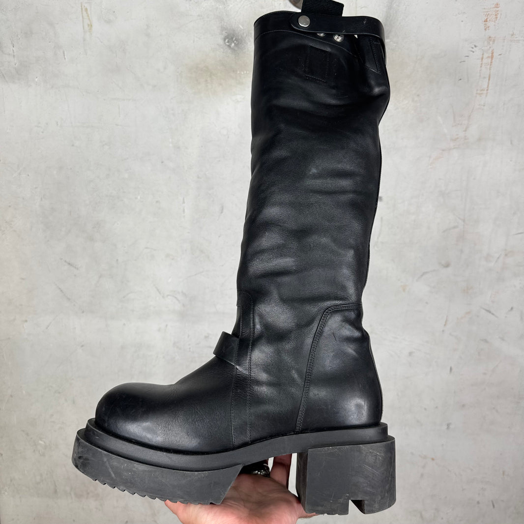 Rick Owens Mid Top Leather Bogun Boots