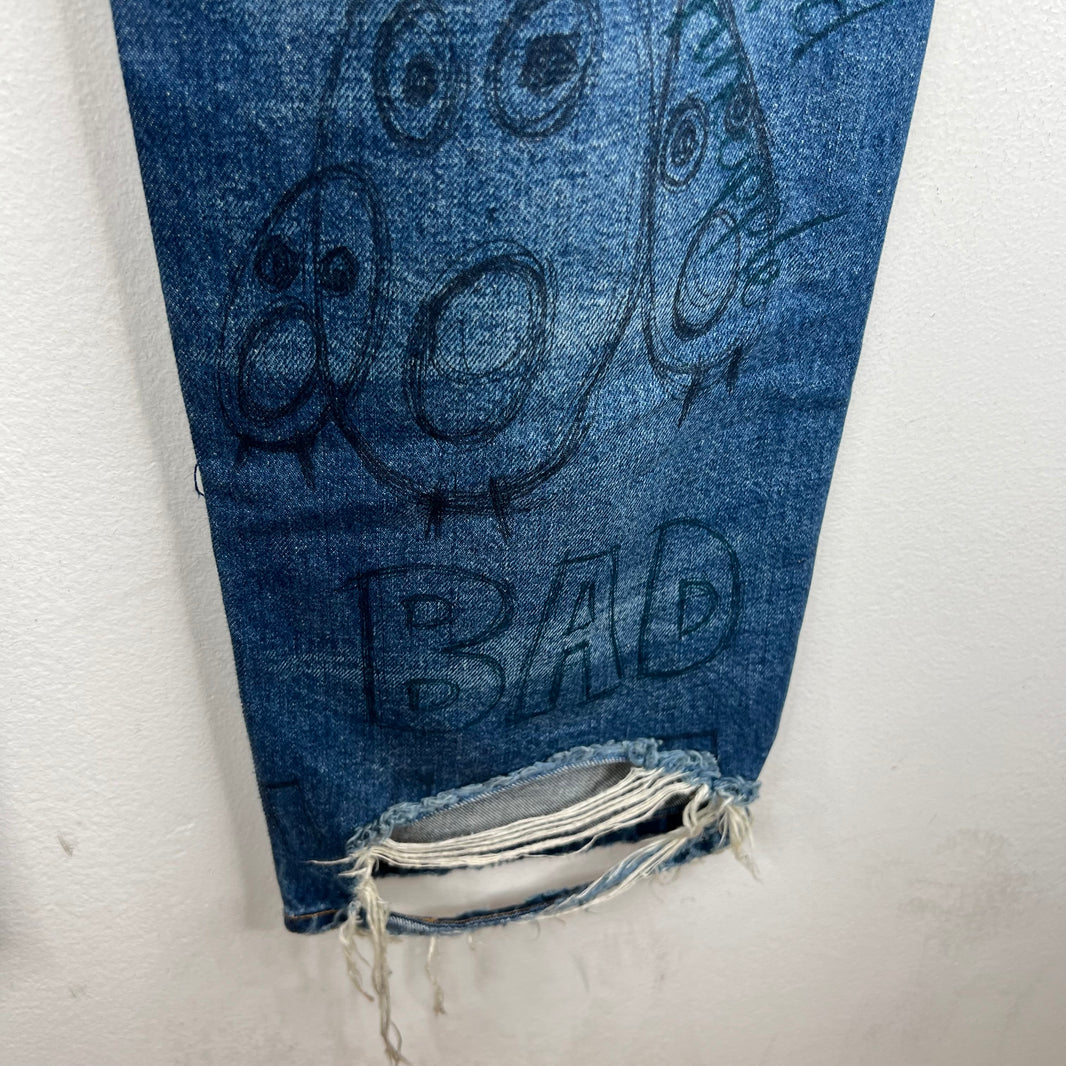 Balenciaga Dark Wash Scribble Jeans