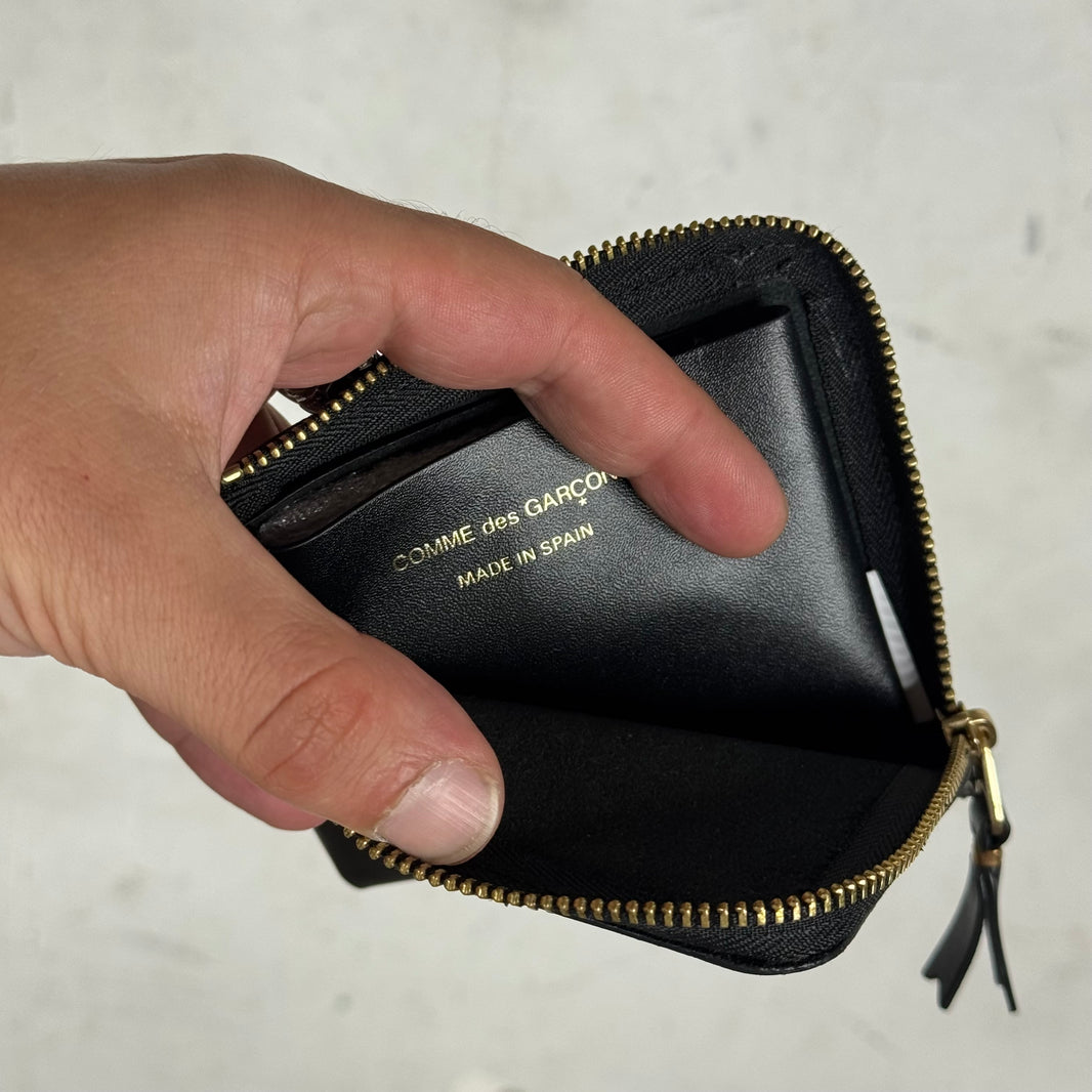 CDG Black Leather Zip Wallet