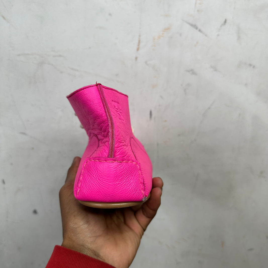 Loewe Pink Laced Moccasins