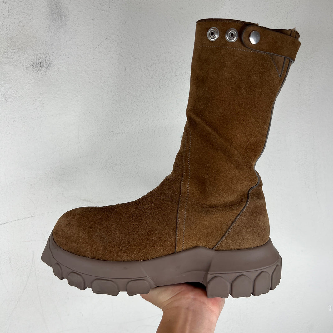 Rick Owens Suede Creeper Bozo Tractor Boots