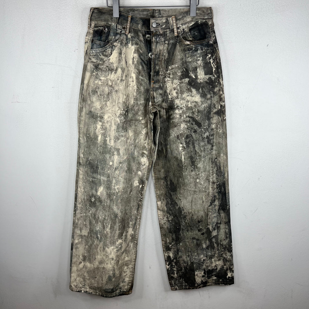 Acne Studios Paint Splatter Trompe Denim Jeans