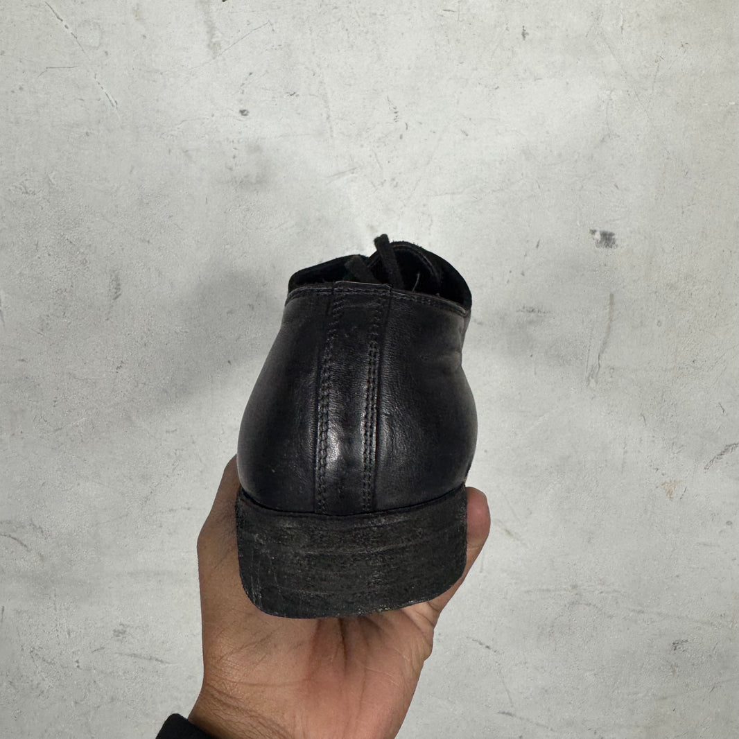 Guidi Black Leather Laced Derbies