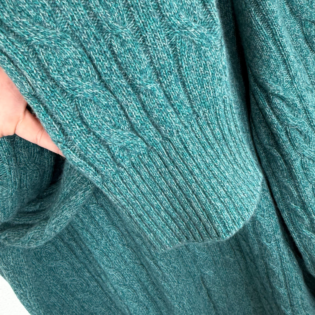 Loro Piana Teal Baby Cashmere Quarter Zip Jacket