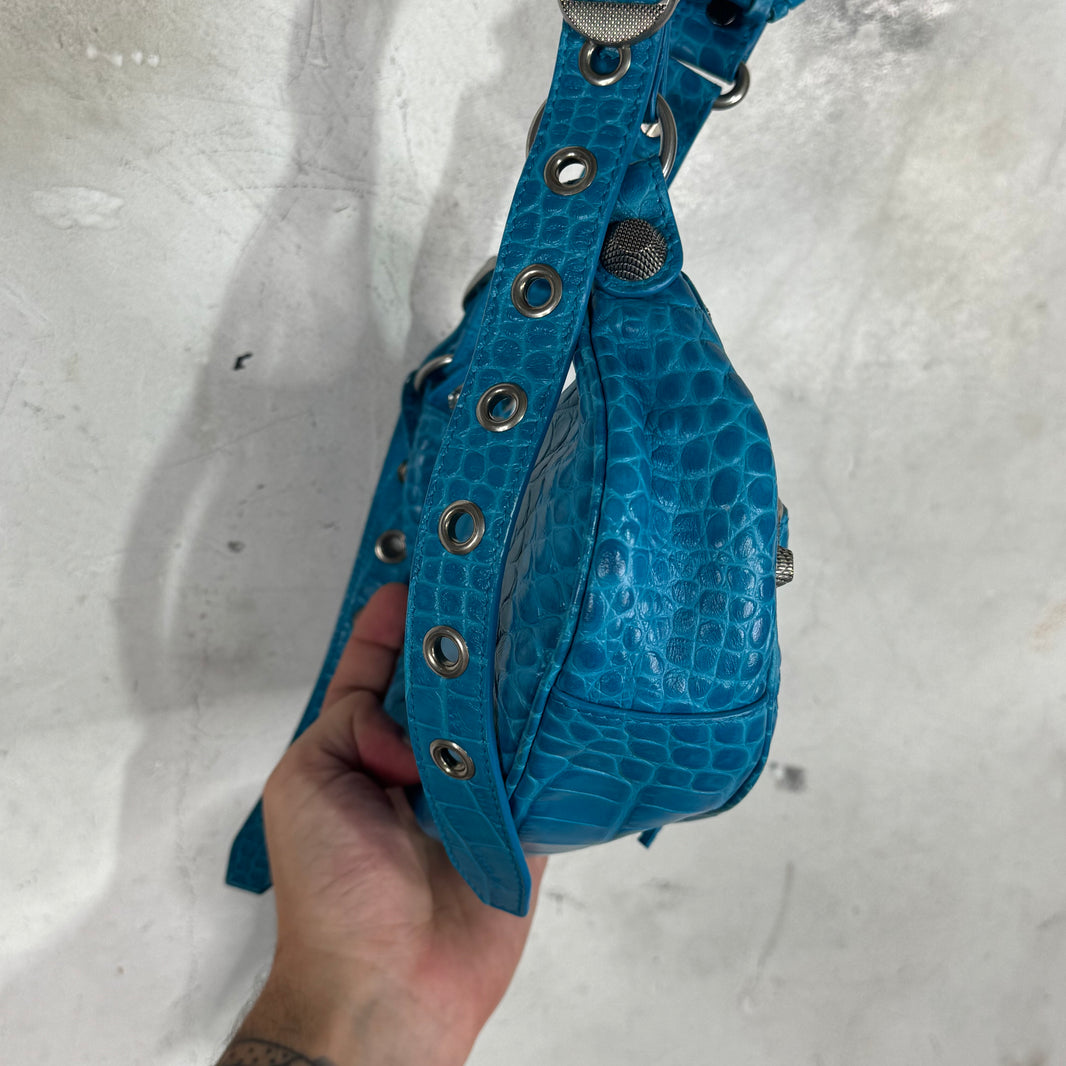 Balenciaga Embossed Croc Cagole Bag
