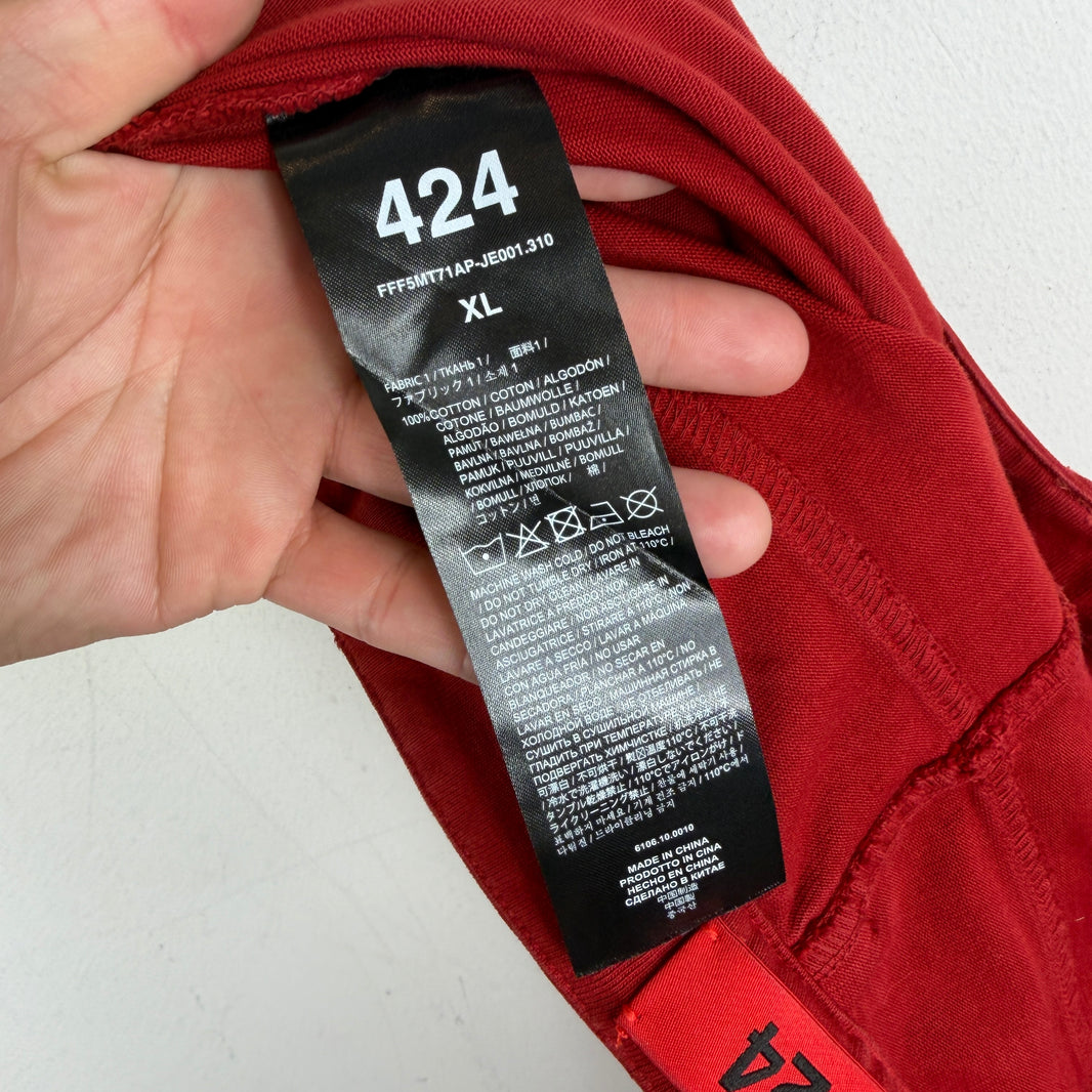 424 Red 5 Pocket Sweatpants