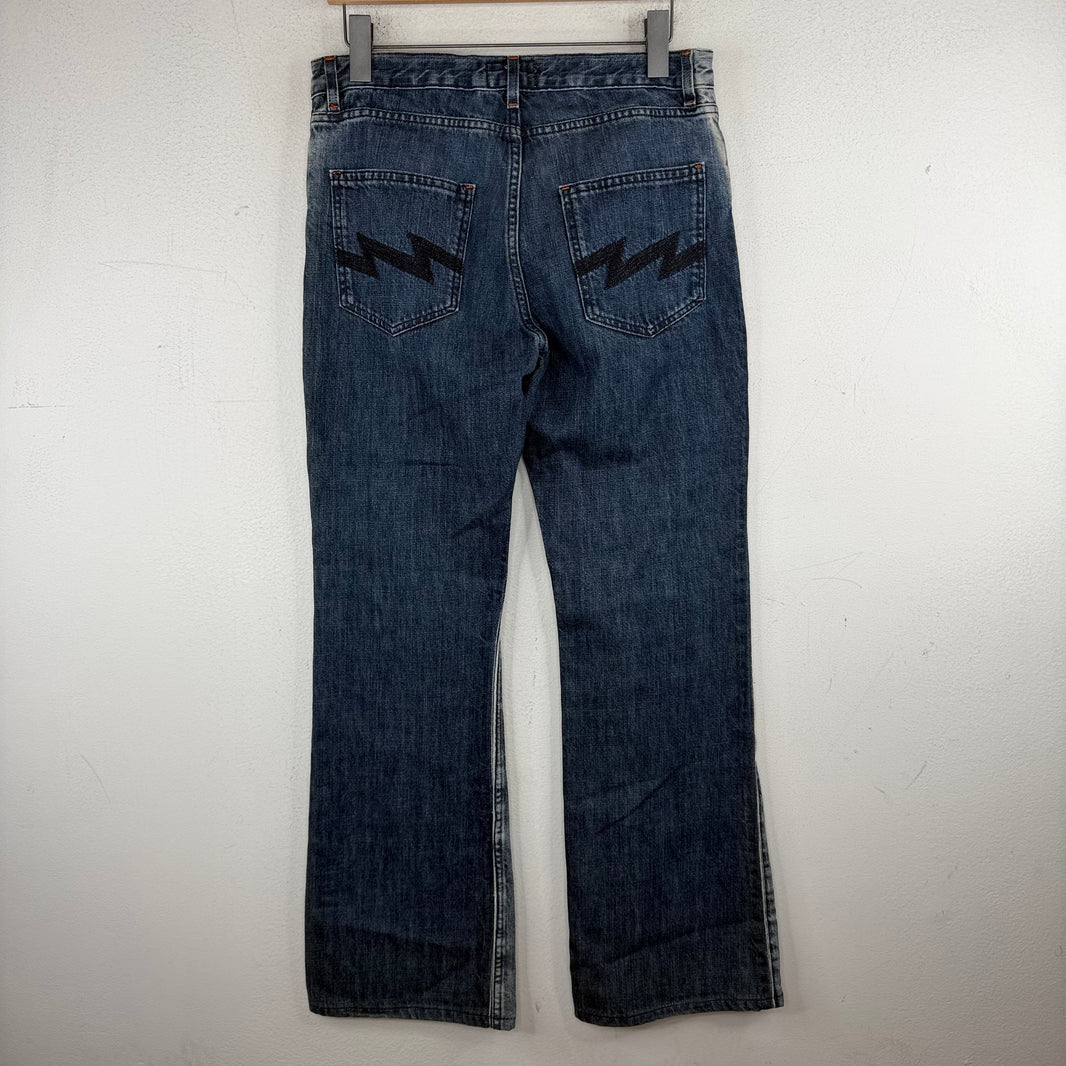 Walter Van Beirendonck Split Wash Bootcut Jeans