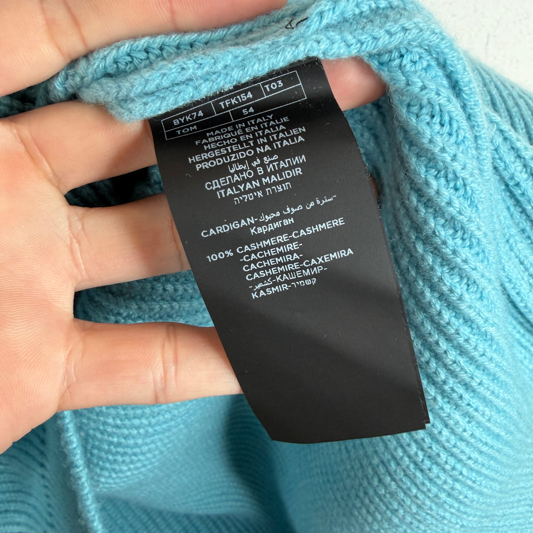 Tom Ford Baby Blue Cashmere Knit Cardigan