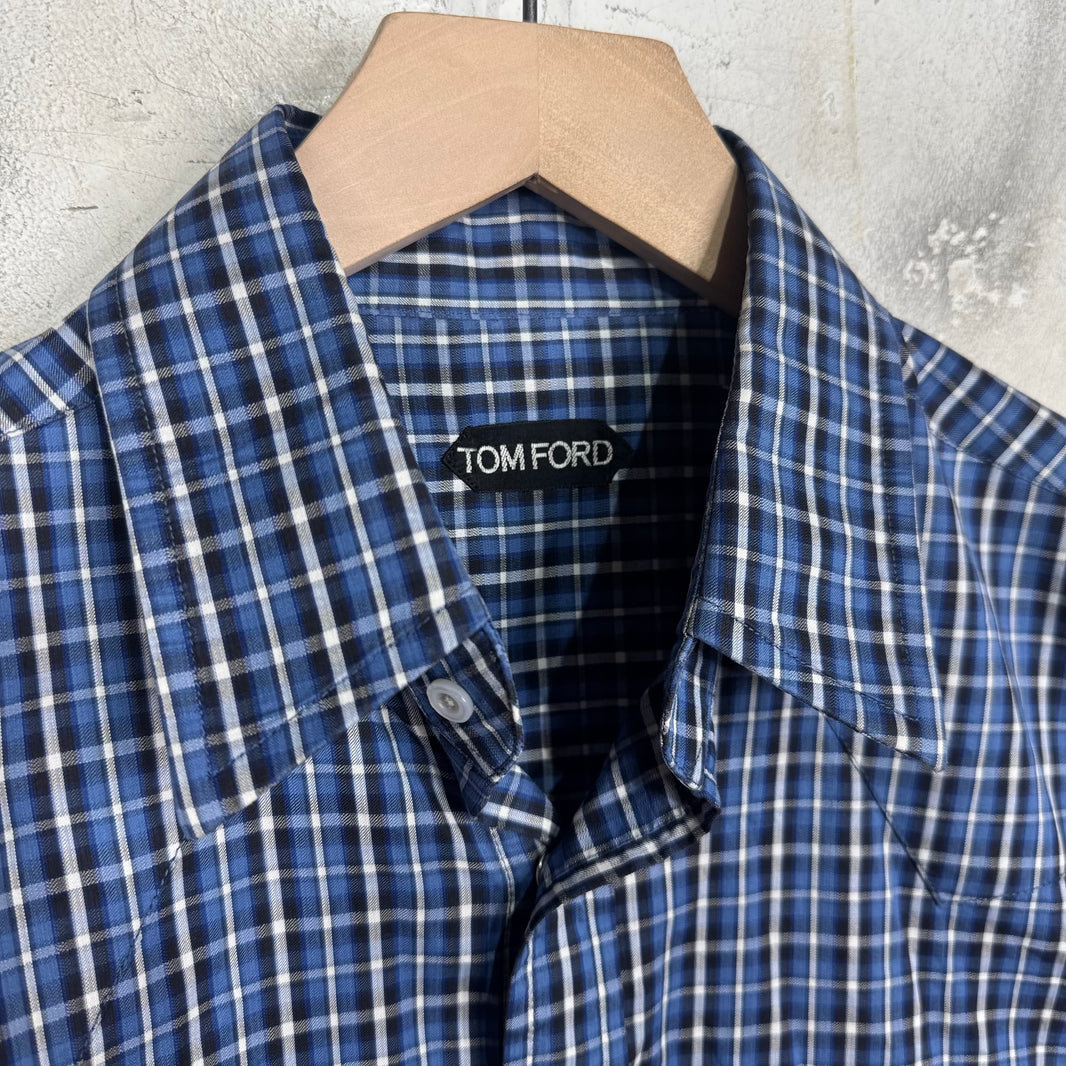 Tom Ford Plaid Snap Button Shirt