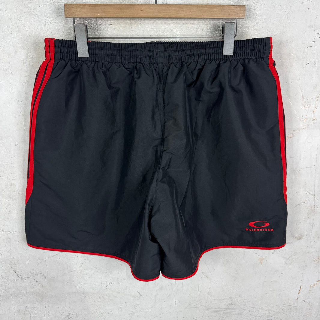 Balenciaga Black/Red Running Shorts