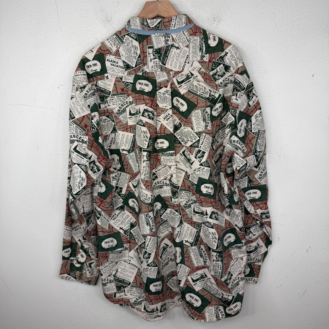 Vintage Tommy Hilfiger Post Card Button Up LS Shirt