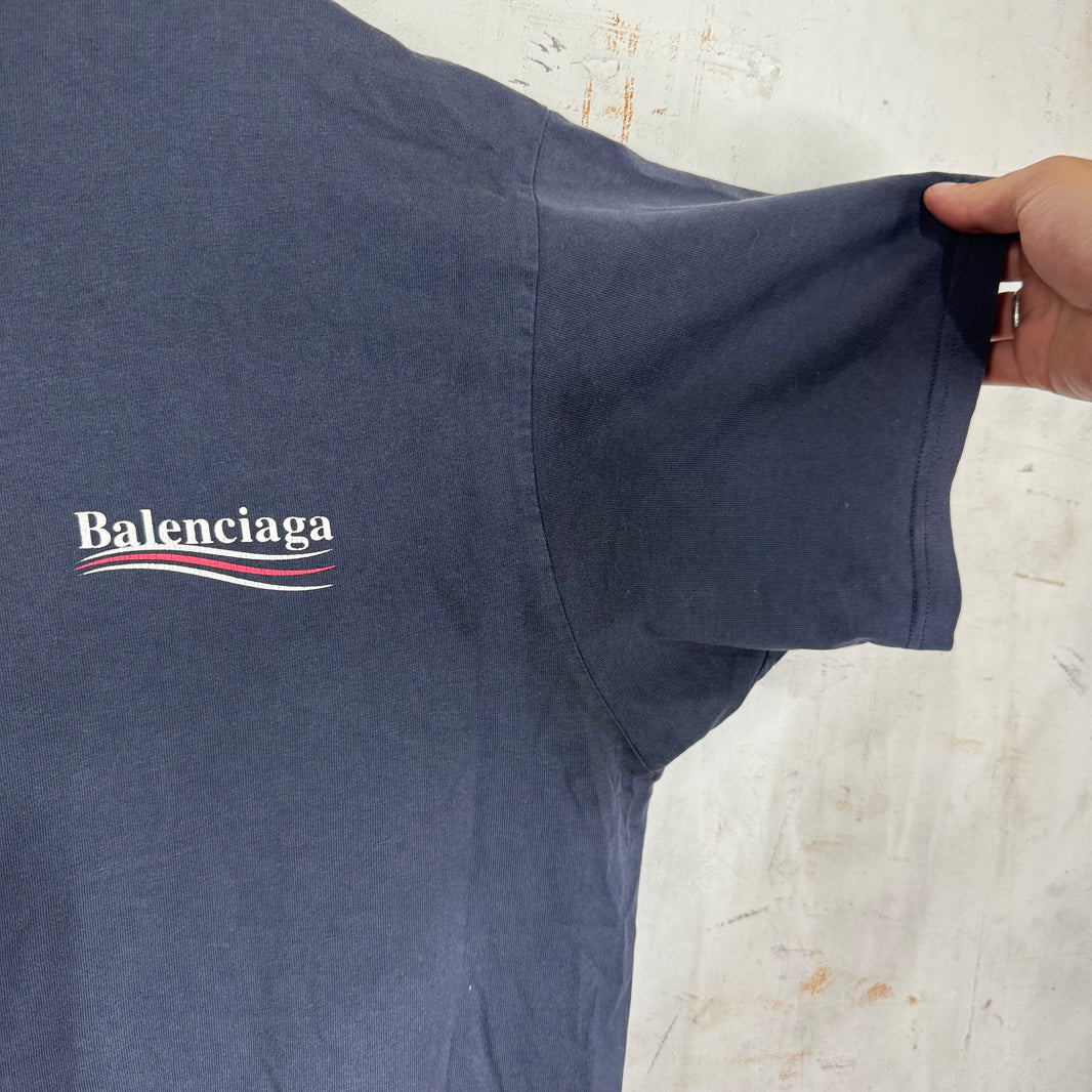 Balenciaga Navy Campaign T-Shirt