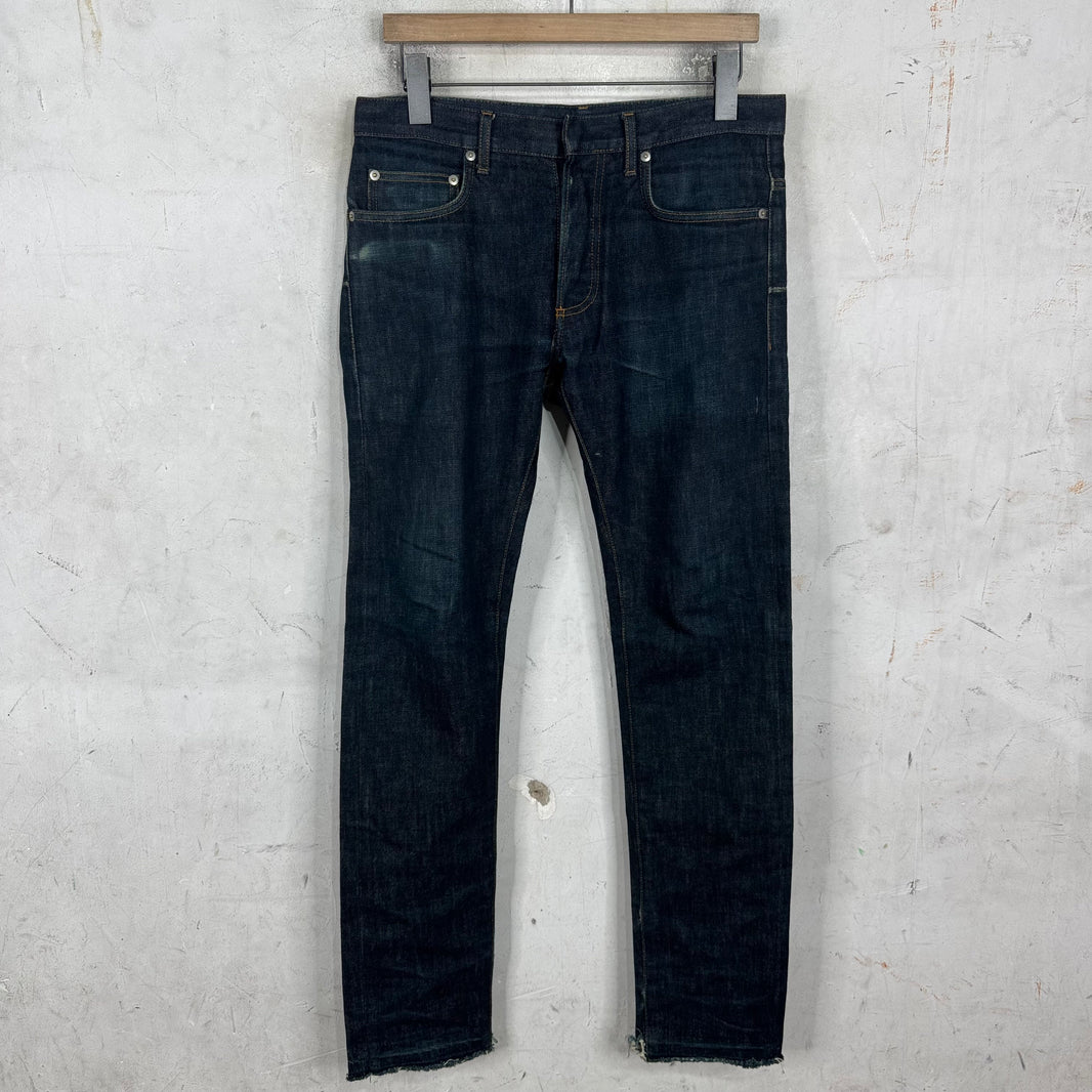 Dior Raw Denim Cut Hem Jeans