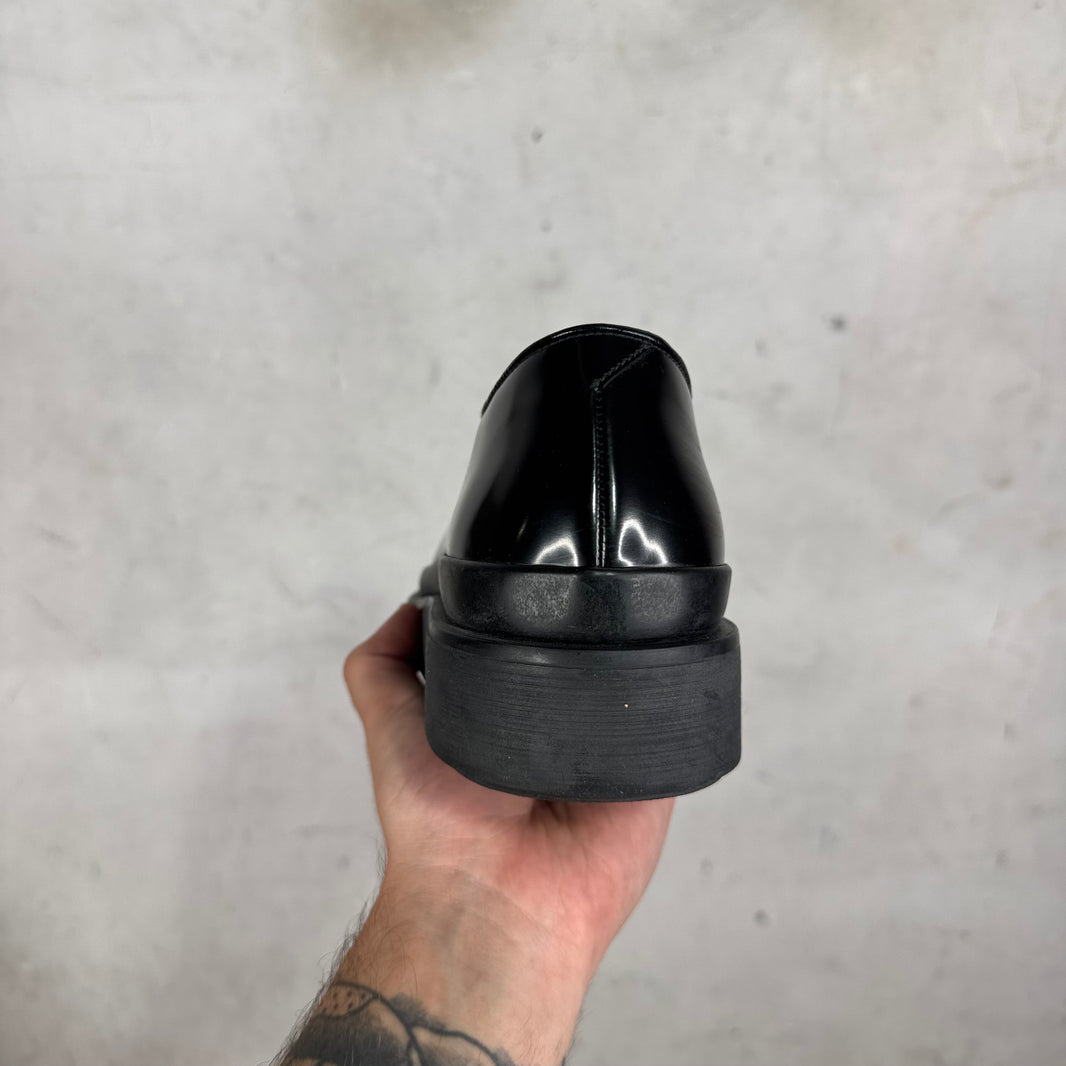 Prada Leather Flat Platform Sole Derbys