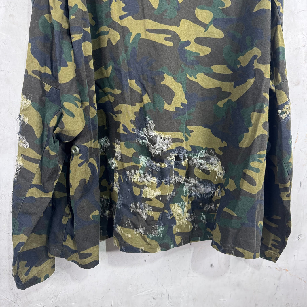 Balenciaga Camo Distressed Cargo Jacket