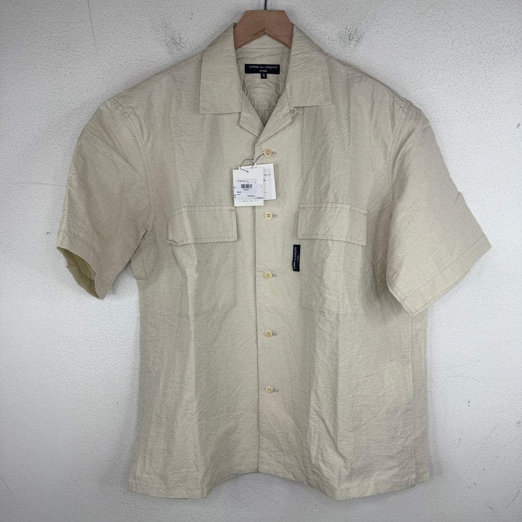 CDG Beige Linen Button Up Shirt