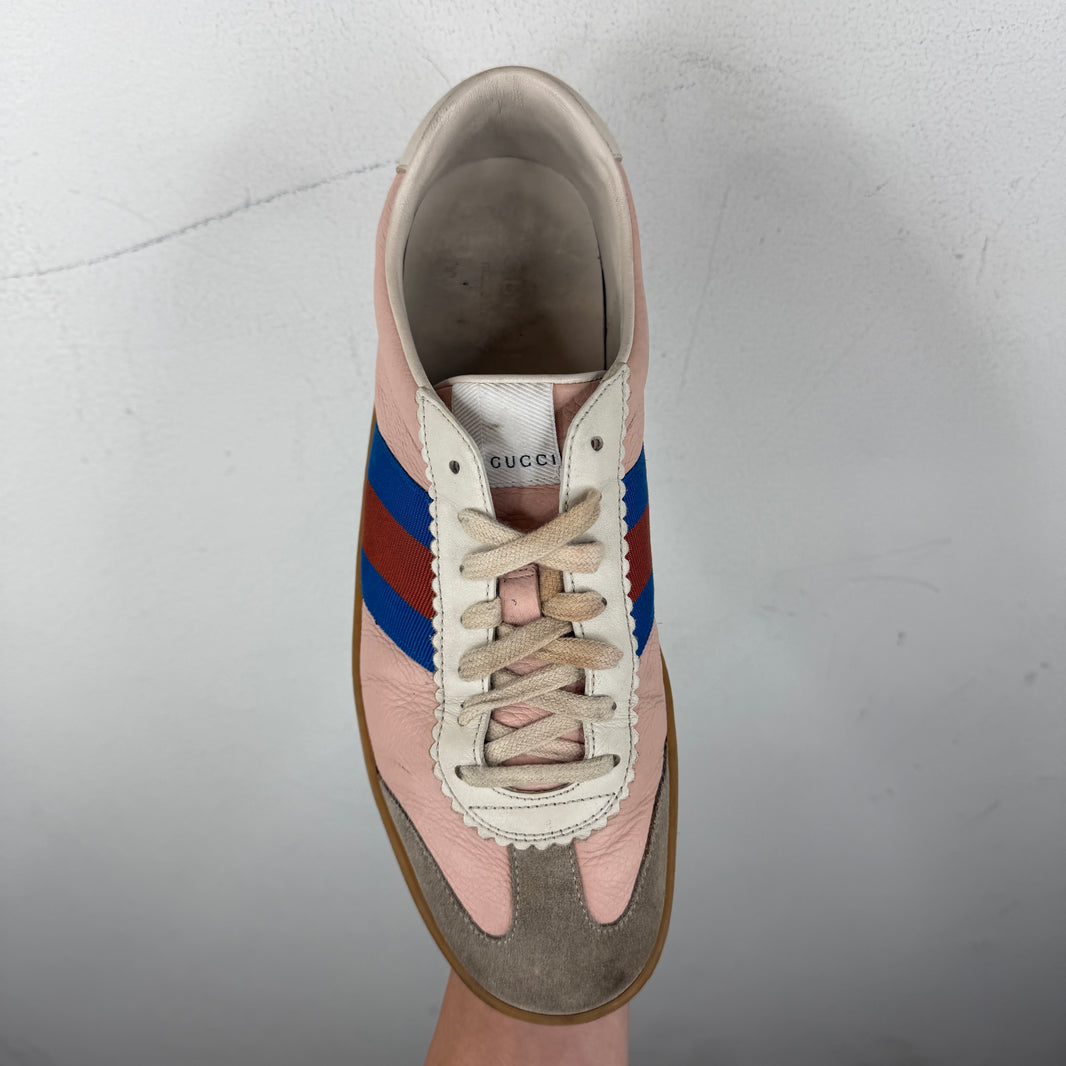 Gucci Pink G74 Web Low Sneakers