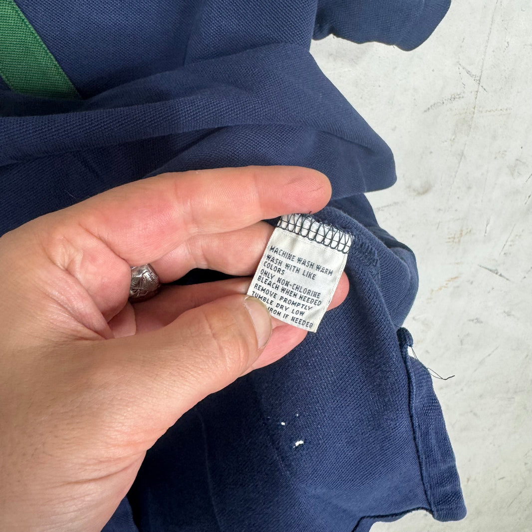 Ralph Lauren Navy Big Horse Green/White Diagonal Stripe