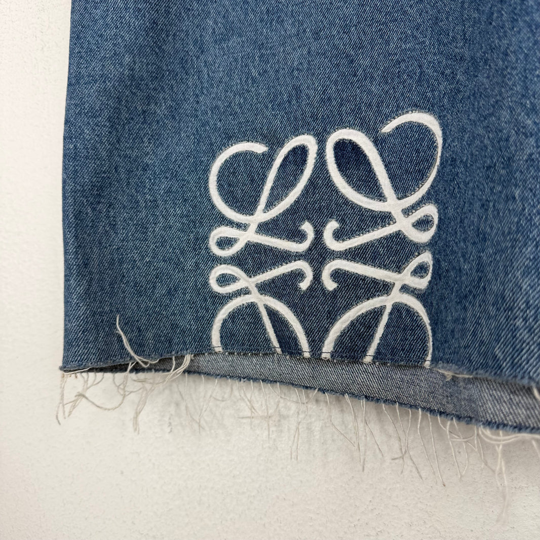 Loewe Anagram Cut Denim Shorts
