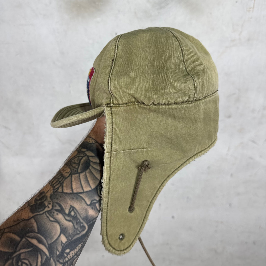 Ralph Lauren Rugby Canvas Fleece Lined Trapper Hat