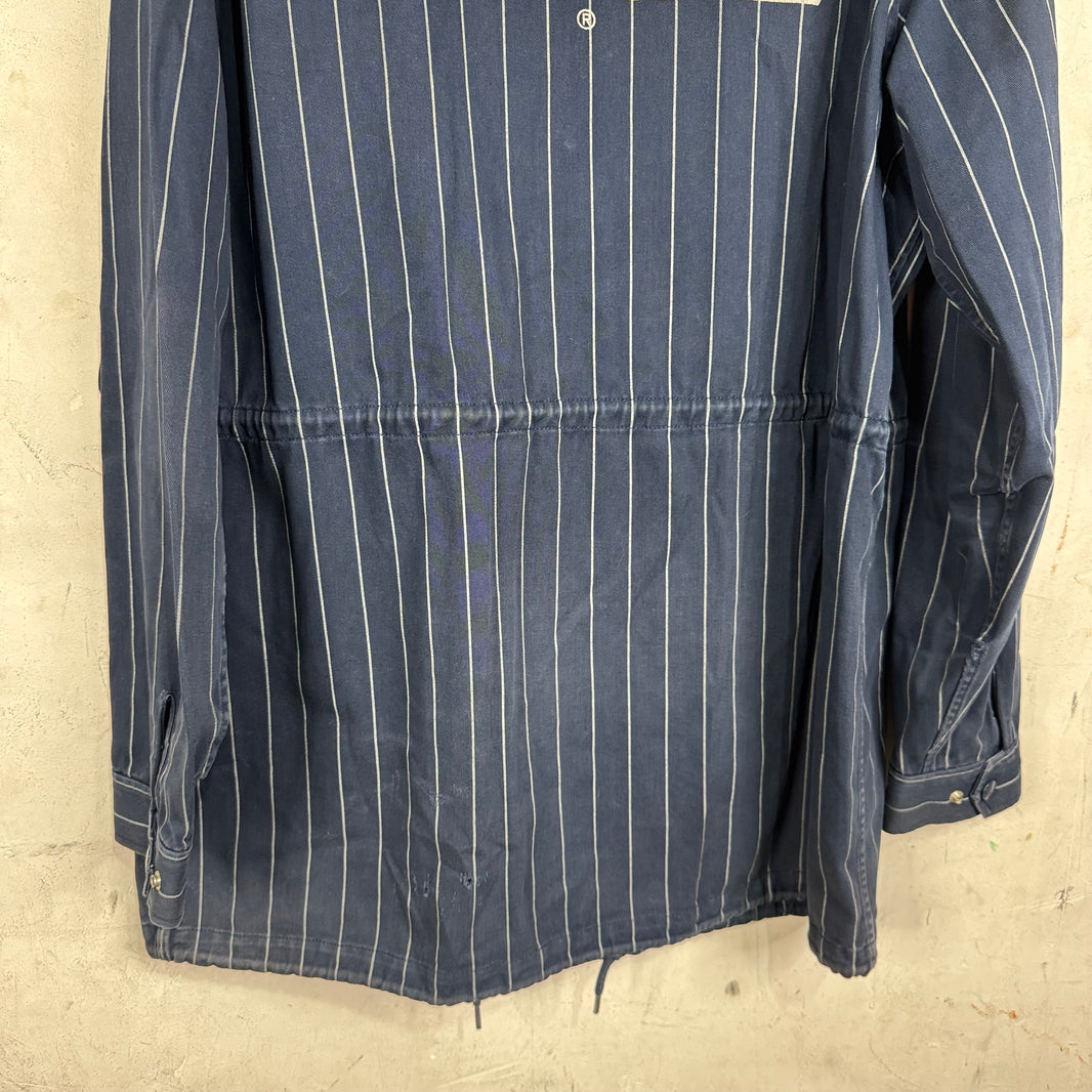 Supreme Navy Kings Logo Pinstripe Coat