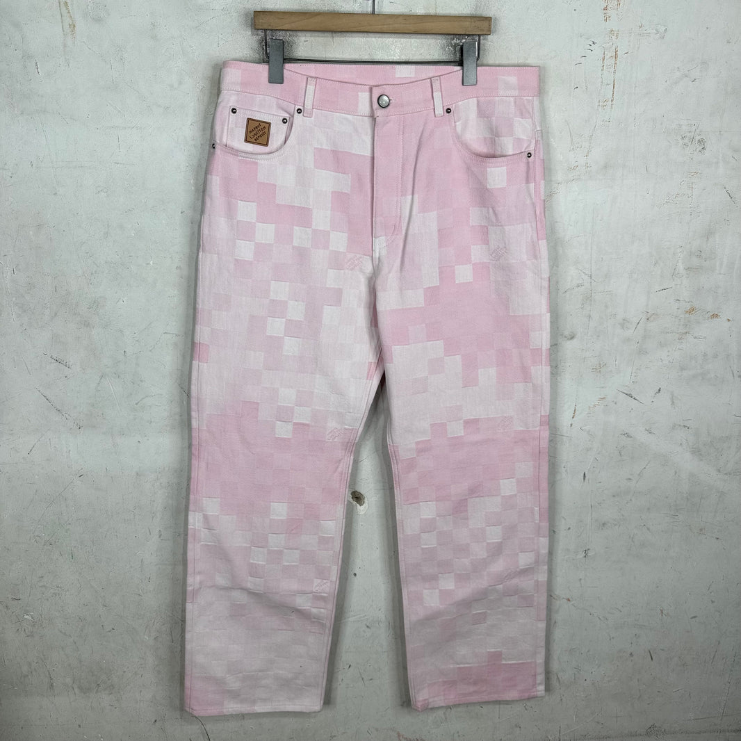 Louis Vuitton Pink Damier Loose Jeans