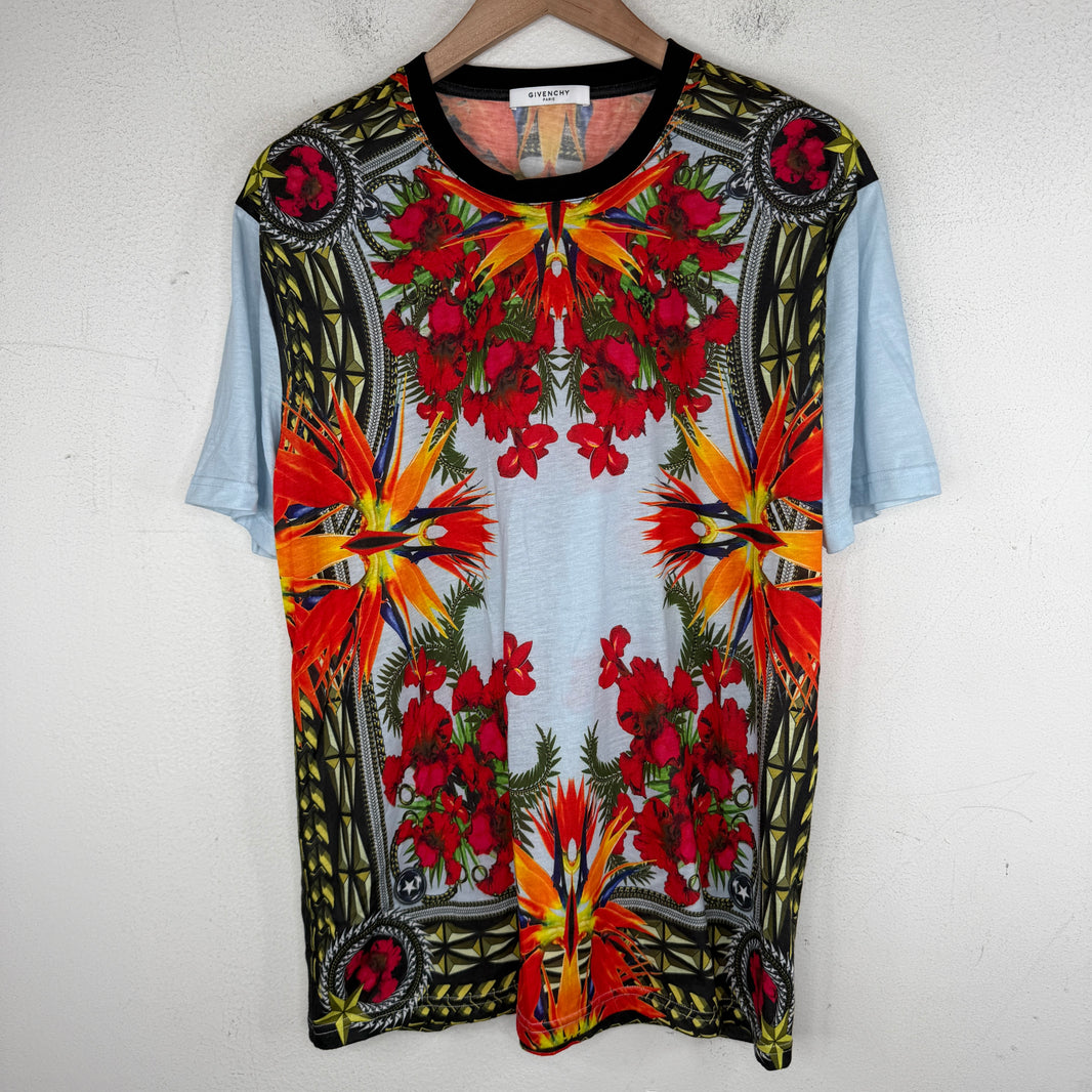 Givenchy Floral Birds Of Pray Blue T-Shirt