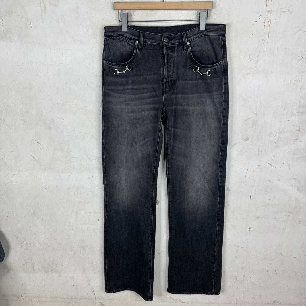 Gucci Charcoal Wash Horse Bit Jeans
