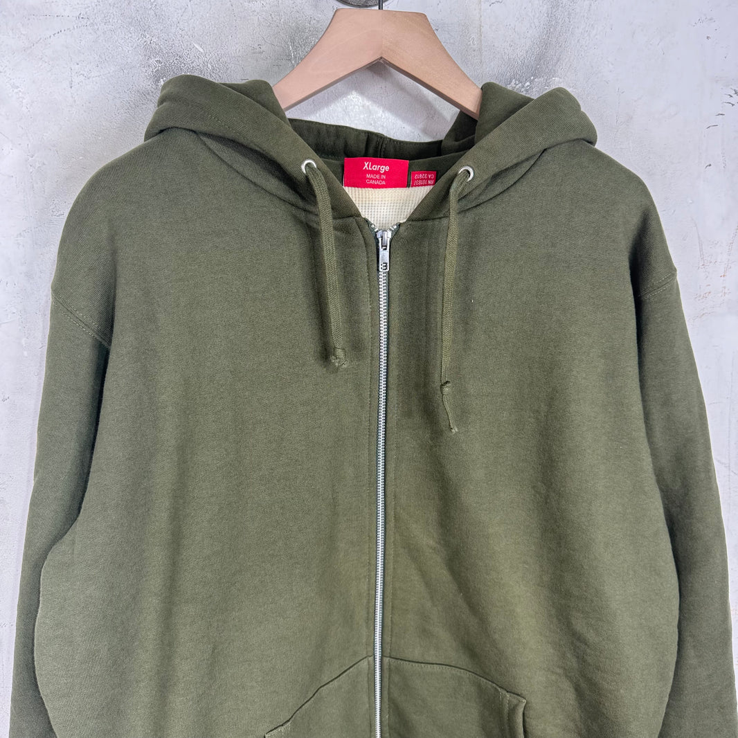 Supreme Thermal Lined Hood Logo Zip Hoodie