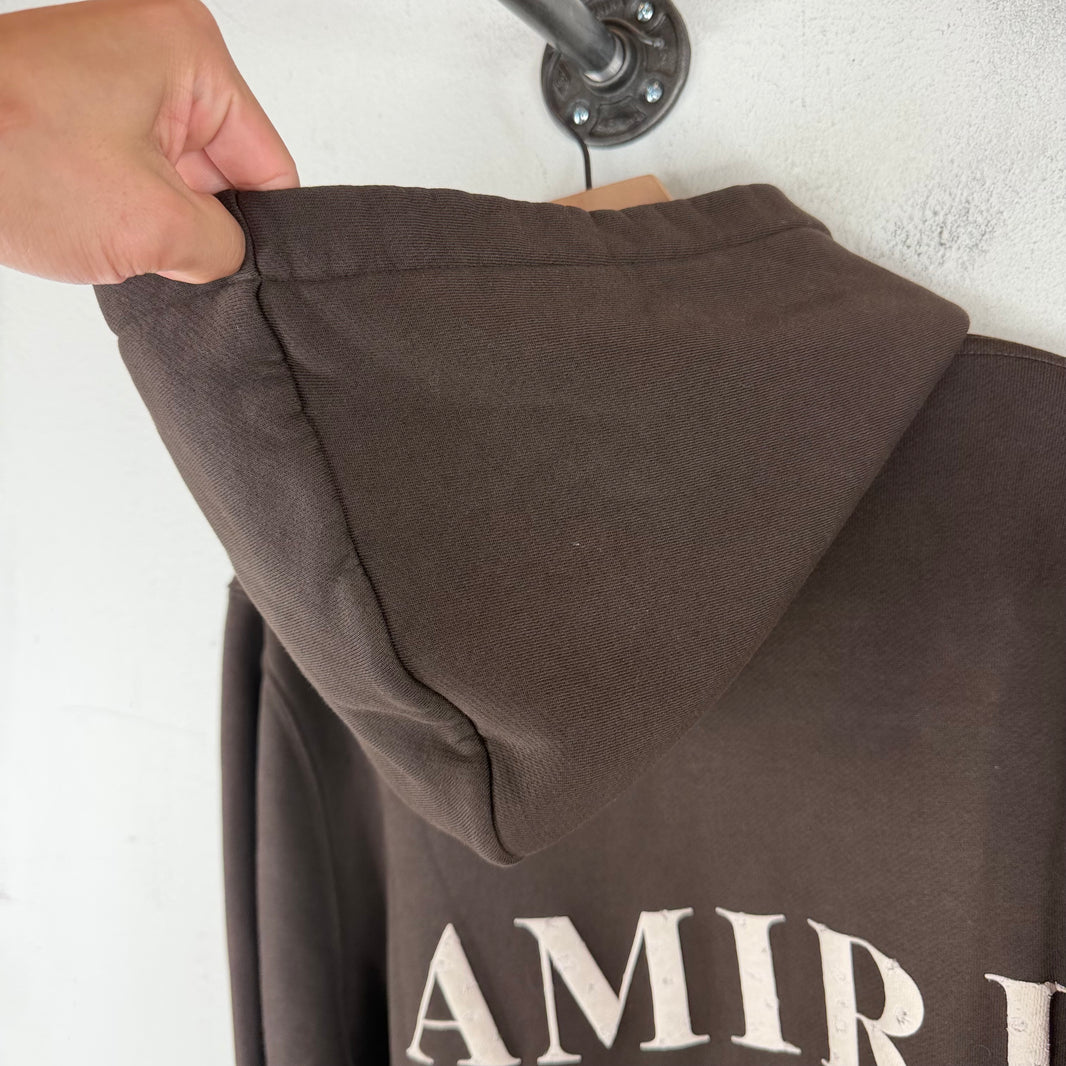 Amiri Distressed Puff Print Logo Hoodie